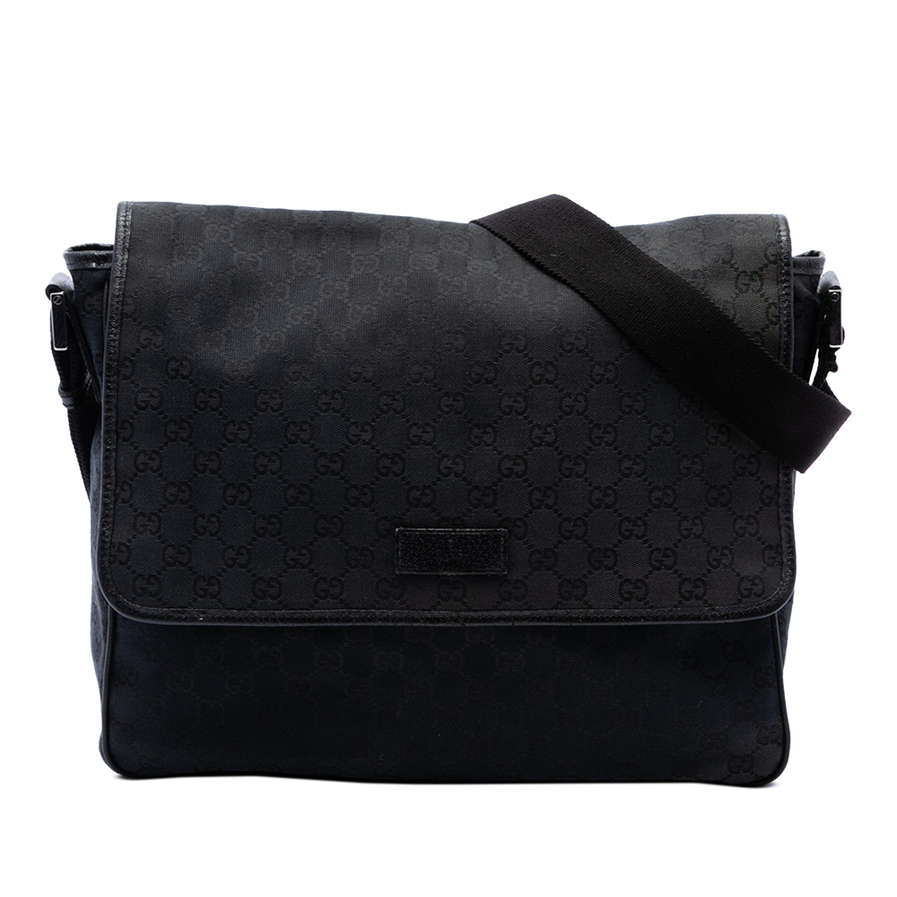 Pre-Loved Gucci GG Canvas Flap Messenger Bag